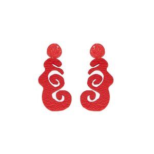 Swanky Designs Rajah Drop Earrings in Red NWT